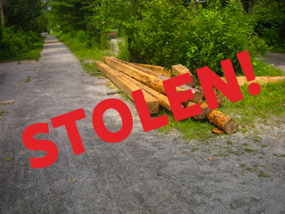You are currently viewing Wooden Timbers Stolen from the Trail